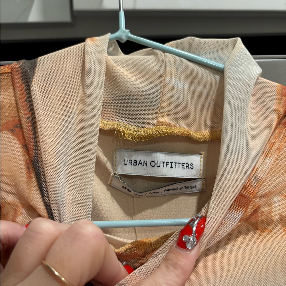 Urban Outfitters Beige and Orange Mesh dress - Picture 3 of 4